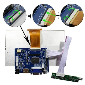 HDMI+VGA+2AV LCD Controller Board Work For 6.5inch 7inch 8inch 9inch 800x480 AT065TN14 AT070TN90 AT080TN64 AT090TN10 AT070TN92 HDMI+VGA+2AV lcd controller board lcd board for  at070tn92 VGA Board for at070tn92 at070tn90