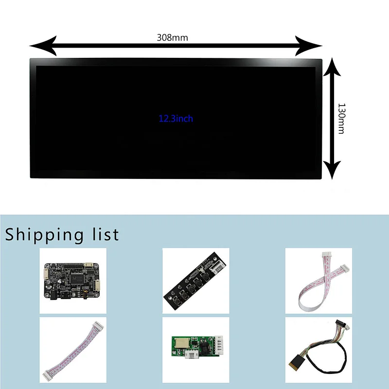 12.3inch HSD123KPW1 1920X720 Protective Glass LCD Screen 12.3