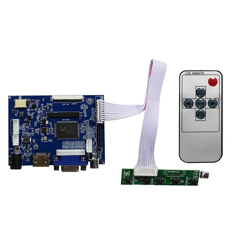 HDMI+VGA+2AV LCD Controller Board Work For 6.5inch 7inch 8inch 9inch 800x480 AT065TN14 AT070TN90 AT080TN64 AT090TN10 AT070TN92 HDMI+VGA+2AV lcd controller board lcd board for  at070tn92 VGA Board for at070tn92 at070tn90