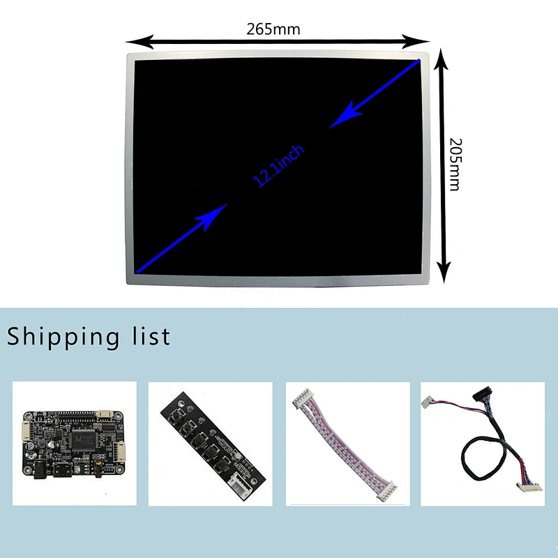 12.1inch LQ121S1LG75 Resolution 800X600 LVDS LCD Screen with HD-MI Audio LCD Controller Board