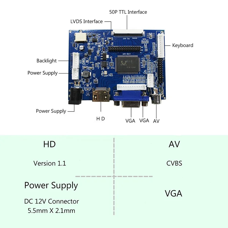 15.6inch 1366x768 LP156WH1 LTN156AT01 N156B3 B156XW01 CLAA156WA01A LVDS LCD Screen HD-MI VGA 2AV LCD Controller Board