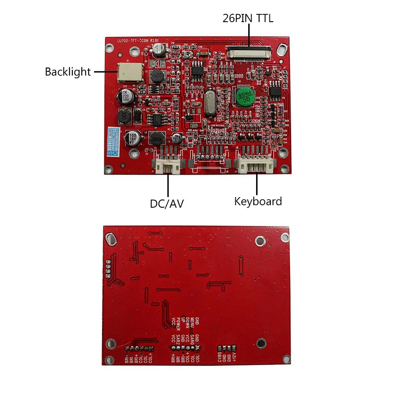 CVBS input LCD Controller Board Work With 26Pin 7inch 480x234  HSD070I651 AT070TN07 TTL interface LCD Screen