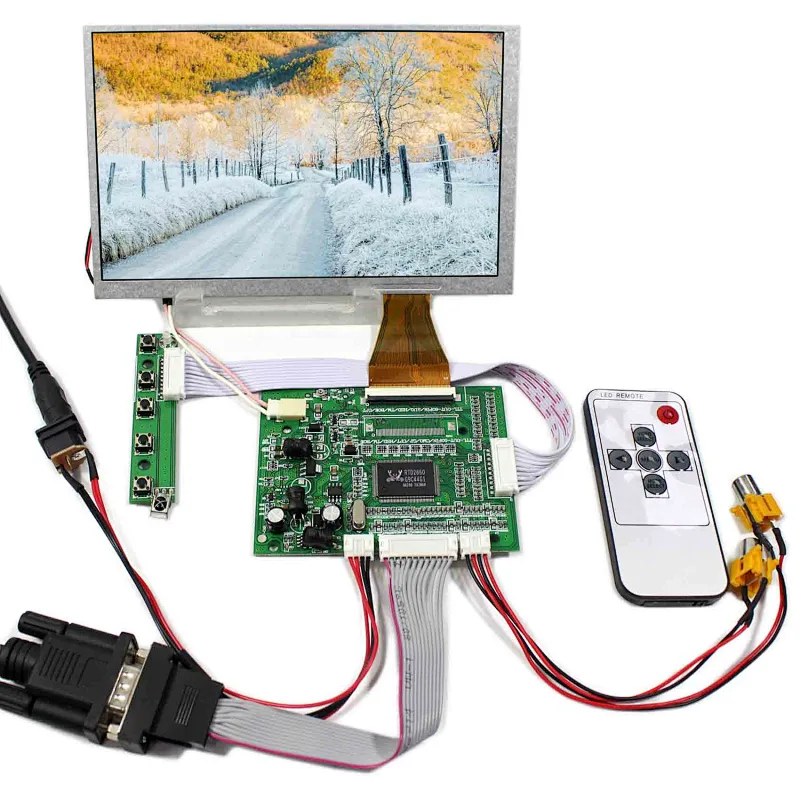 7inch A070VW04 800X480 TFT-LCD Screen with VGA+AV LCD Controller Board 7inch A070VW04 800X480 lcd controller pcb board 7inch 800x480 lcd 7inch 800x480 lcd with vga av controller board