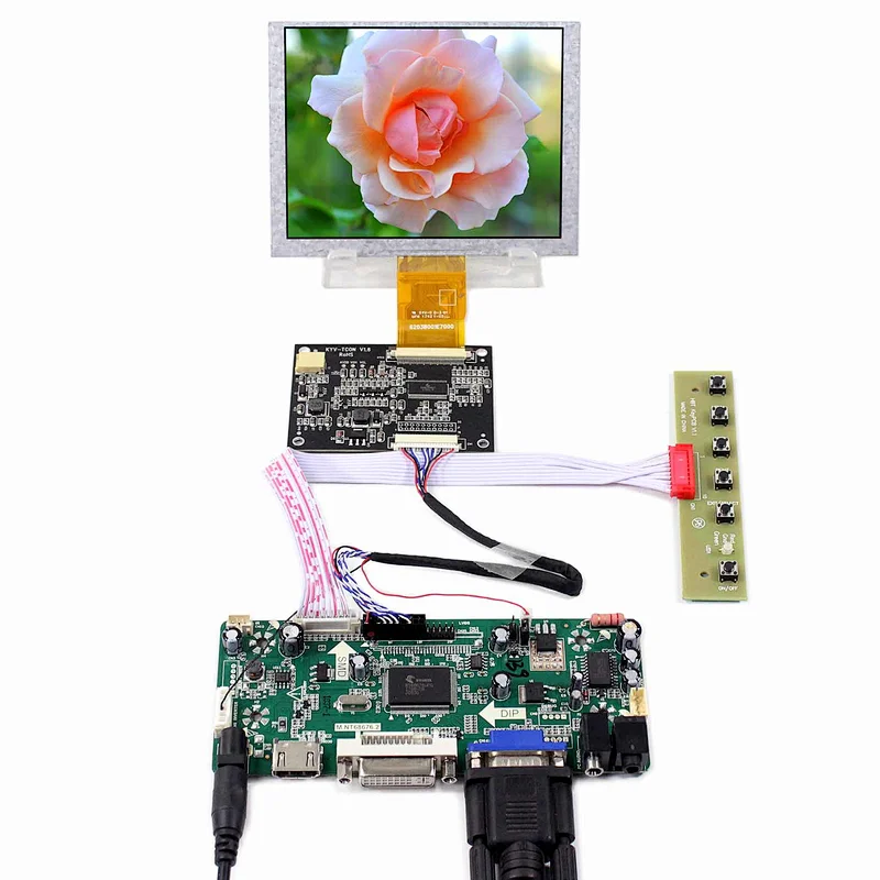 5inch ZJ050NA-08C 4:3 640X480 TFT-LCD With HDMI+VGA+DVI LCD Controller Board