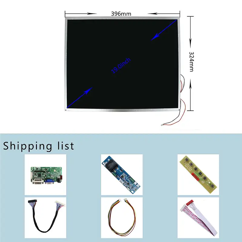 19inch 1280X1024 Outdoor Screen 1000nit LCD Display Panel with VGA DVI LCD Controller Board