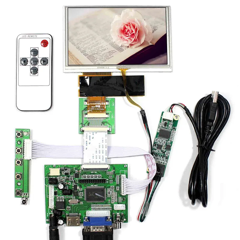 5inch HSD050IDW 800X480 TFT-LCD Screen With Touch Panel + HDMI VGA 2AV LCD Controller Board