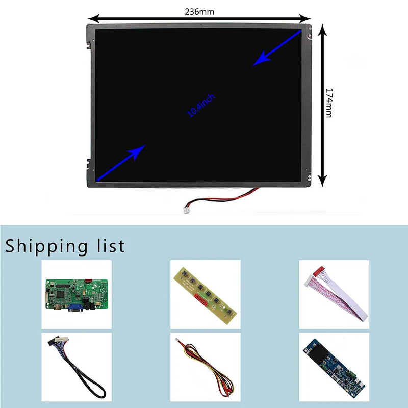 10.4inch  800X600 1000nit High Brightness TFT- LCD Screen With VGA LCD Controller Board