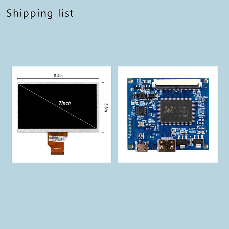 7inch AT070TN90 800X480 TFT-LCD Screen With HDMI-mini LCD Controller Board