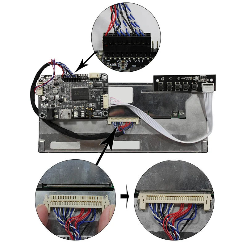 AA078AA01 LCD Screen 7.8inch 800x300 IPS Stretched Bar Screen with HDMI Audio Board