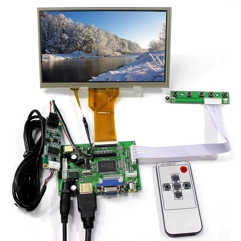 7inch AT070TN92 800X480 LCD With 4-Wire Resistive Touch Panel + HDMI VGA+2AV LCD Controller Board 7inch AT070TN92 800X480 hdmi lcd controller board 7inch 800x480 lcd screen HDMI VGA AV lcd controller board for 7 inch 800x480 resistive touch panel