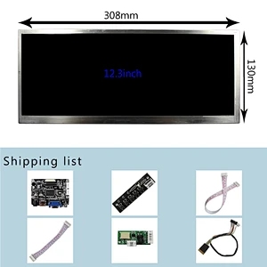 12.3 inch IPS HSD123KPW1 1920X720 Stretch Bar Screen TFT-LCD Screen With HD-MI VGA AV LCD Controller Board