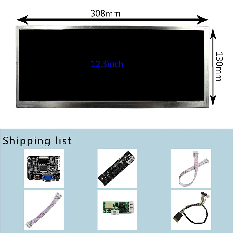 12.3 inch IPS HSD123KPW1 1920X720 Stretch Bar Screen TFT-LCD Screen With HD-MI VGA AV LCD Controller Board