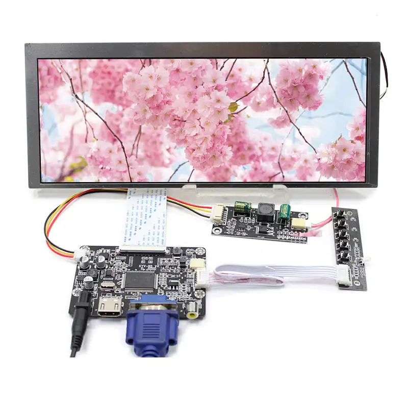 10.3inch CLAA103WA01 XN 1280x480 800 nit TFT-LCD Screen with HD-MI VGA AV LCD Controller Board 10.3inch 1280x480 lcd screen 10.3inch CLA103WA01 XN lcd 10.3inch with lcd driver board hdmi vga av lcd controller board