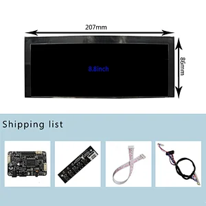 AA078AA01 LCD Screen 7.8inch 800x300 IPS Stretched Bar Screen with HDMI Audio Board