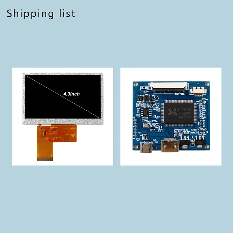 4.3 inch 800X480 VS043T-006A TFT-LCD Screen with HDMI LCD Controller Board