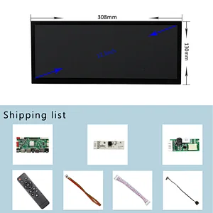 12.3inch HSD123KPW1-A30/HSD123KPW2-D10 1920X720 IPS 850nit LCD Screen with HDMI VGA DVI LCD Controller Board