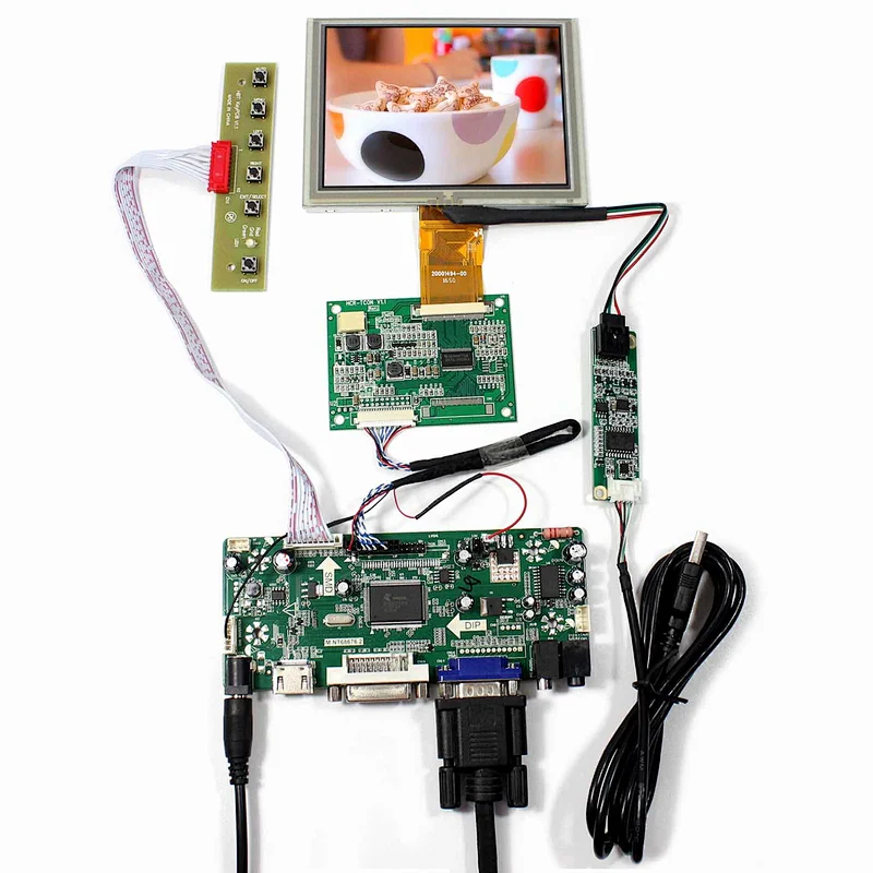 5inch ZJ050NA-08C 640X480 LCD Touch Screen With HDMI VGA DVI LCD Controller Board
