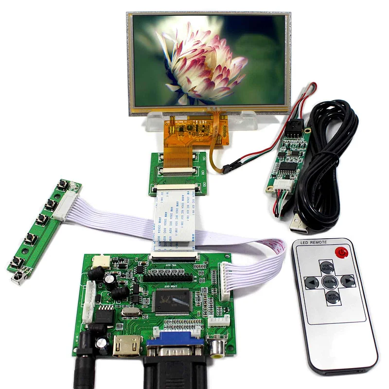 5inch VS050T-002A 800X480 LCD With Touch Panel Display HDMI+VGA+2AV LCD Controller Board