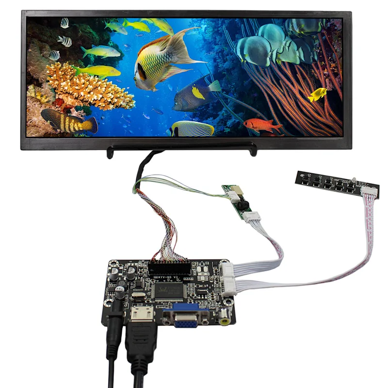 12.3 inch IPS HSD123KPW1 1920X720 Stretch Bar Screen TFT-LCD Screen With HD-MI VGA AV LCD Controller Board