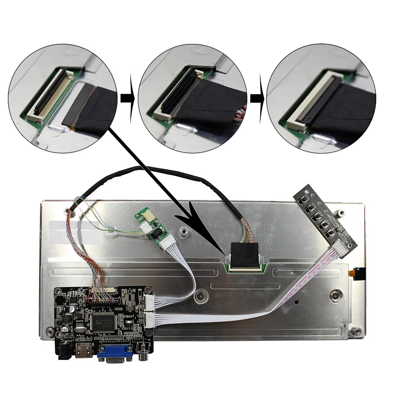 12.3 inch IPS HSD123KPW1 1920X720 Stretch Bar Screen TFT-LCD Screen With HD-MI VGA AV LCD Controller Board