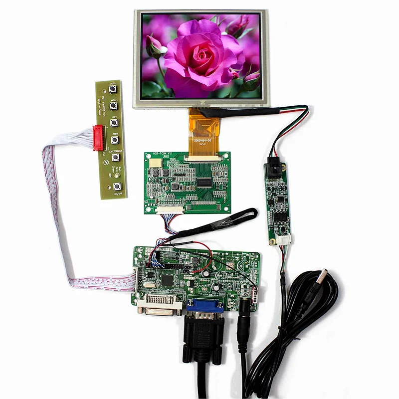 5inch ZJ050NA-08C 640X480 LCD Screen Touch Panel With VGA DVI LCD Controller Board