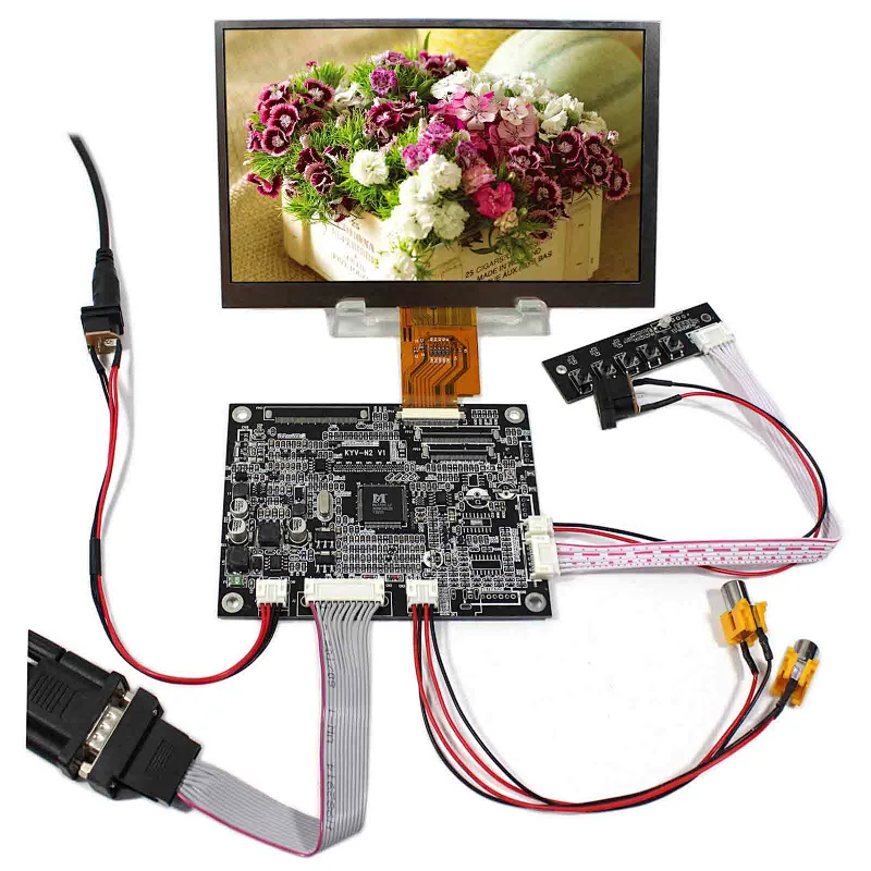 7inch AT070TNA2 1024X600 LCD Screen with VGA+AV LCD Controller Board Support Reversing lcd screen controller board 7inch AT070TNA2 1024X600 7inch 1024x600 lcd 7inch 1024x600 screen with vga av controller board