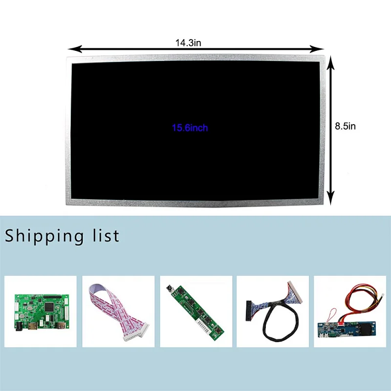 15.6inch 1920X1080 1000nit Sunlight Readable Outdoor LCD Screen with HD-MI USB LCD Board