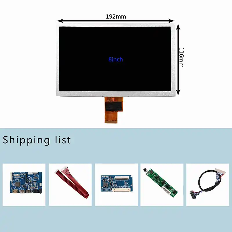 8inch ZJ080NA-08A 1024X600 TFT-LCD Screen With HDMI USB Audio LCD Controller Board