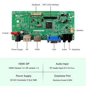 HDMI DP VGA LCD Controller Board RT2525.EB818 for 17-19inch 1280x1024 tft lcd module DP VGA Controller Board for tft lcd HDMI DP  board for 1280x1024 lcd DP LCD Controller Board for 17-19inch lcd