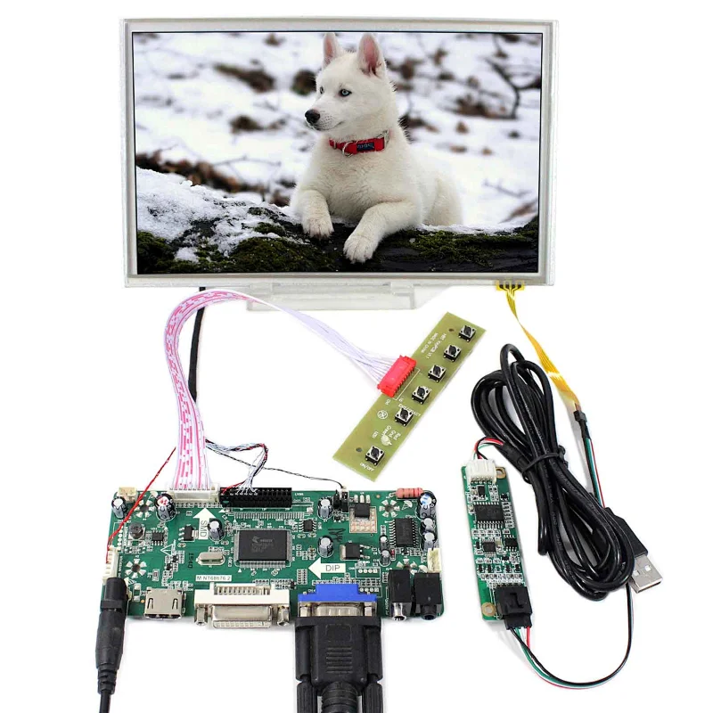 8.9inch 1024X600 TFT-LCD Screen 8.9inch Resistive Touch Panel Screen with HDMI VGA DVI LCD Controller Board
