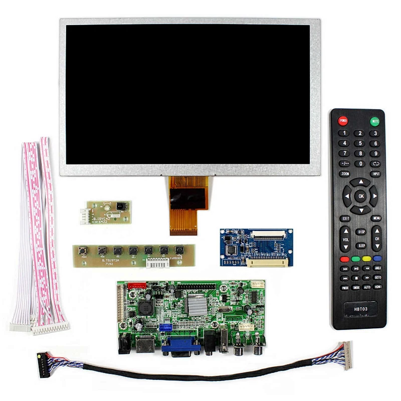 8inch 500nit ZJ080NA-08A 1024X600 TFT-LCD Screen with HDMI+VGA+AV+USB LCD Controller Board ZJ080NA-08A screen and controller board 8inch 1024x600 lcd hdmi vga usb controller board