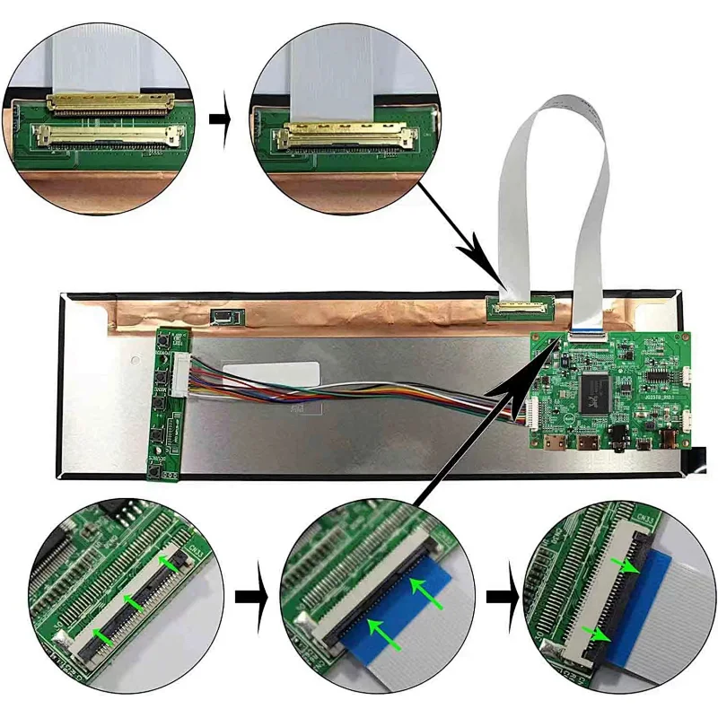EDP 12.6inch NV126B5M-N41 1920X515 IPS LCD Screen work with HD MI Board for mall /car/ navigation/ shelves booking system