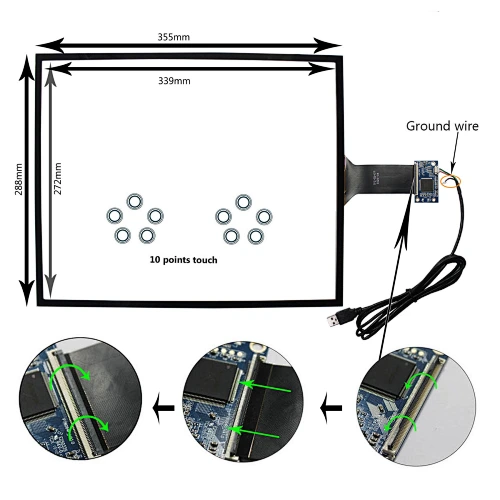 17in Capactive Touch Sensor USB Controller For 17" 1280X1024 4:3 LCD Screen lcd touch screen controller touch screen controller usb usb touch screen controller lcd touch screen usb 17.3" capacitive touch