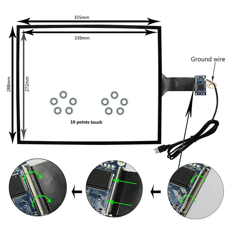 17in Capactive Touch Sensor USB Controller For 17