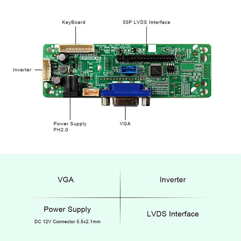 VGA LCD Board Work for 15.4inch 1440x900 LVDS Interface LCD Screen lvds lcd interface lvds lcd controller board VGA LCD Board 15.4inch 1440x900 lcd screen