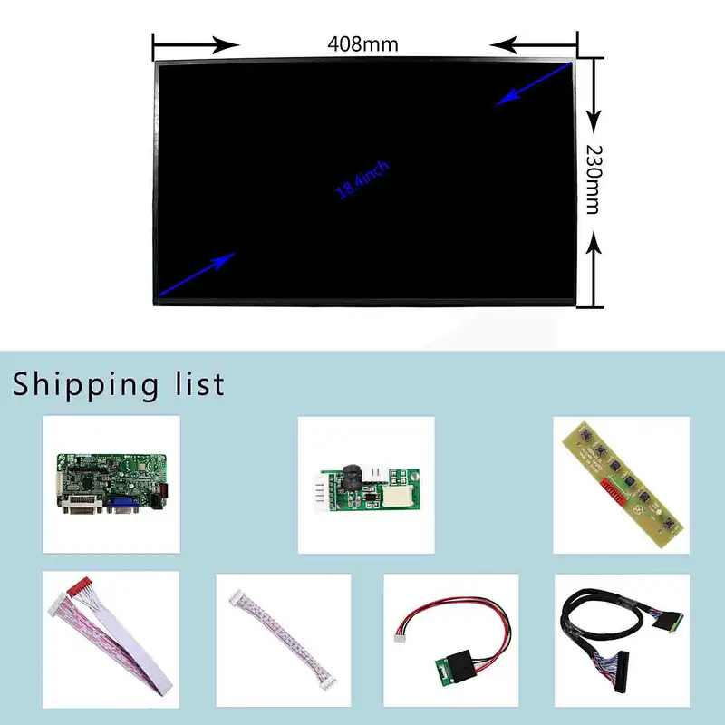 18.4inch CLAA184FP01 1920X1080  LCD Screen With VGA+DVI LCD Controller Board