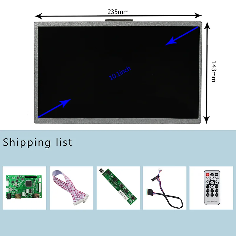 10.1inch 1366X768 TFT-LCD Screen 10.1inch Capacitive Touch Panel with HD-MI LCD Controller Board