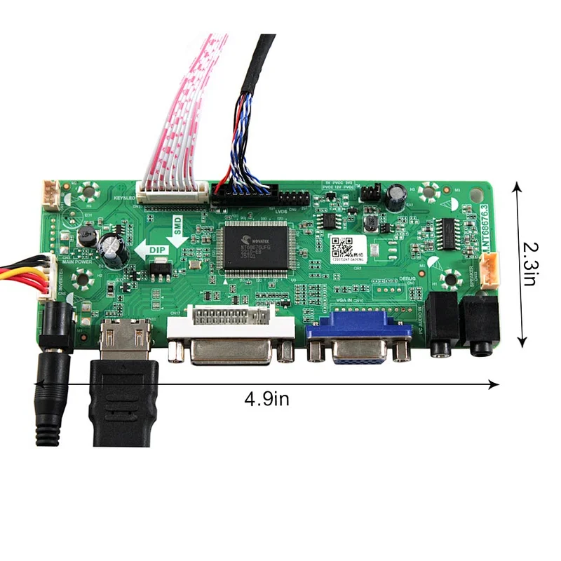 HDMI VGA DVI LCD Board Work for LVDS Interface LCD Screen 10.1inch 1280x800 10.1