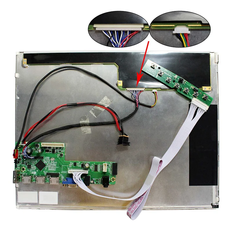 HDMI VGA USB LCD Controller Board With 15inch 1024x768 1000nit LCD Screen