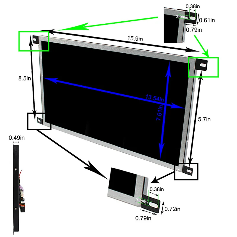 15.6inch G156HTN02.1 1920X1080 LCD Screen Monitor With HDMI USB LCD Controller Board ​​​​​​​
