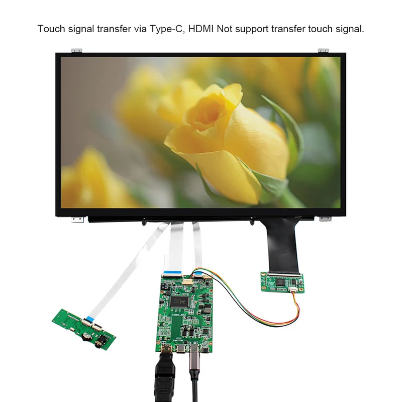 HDMI Type-C LCD Controller Board 15.6inch 1920X1080 Capacitive Touch IPS LCD Screen