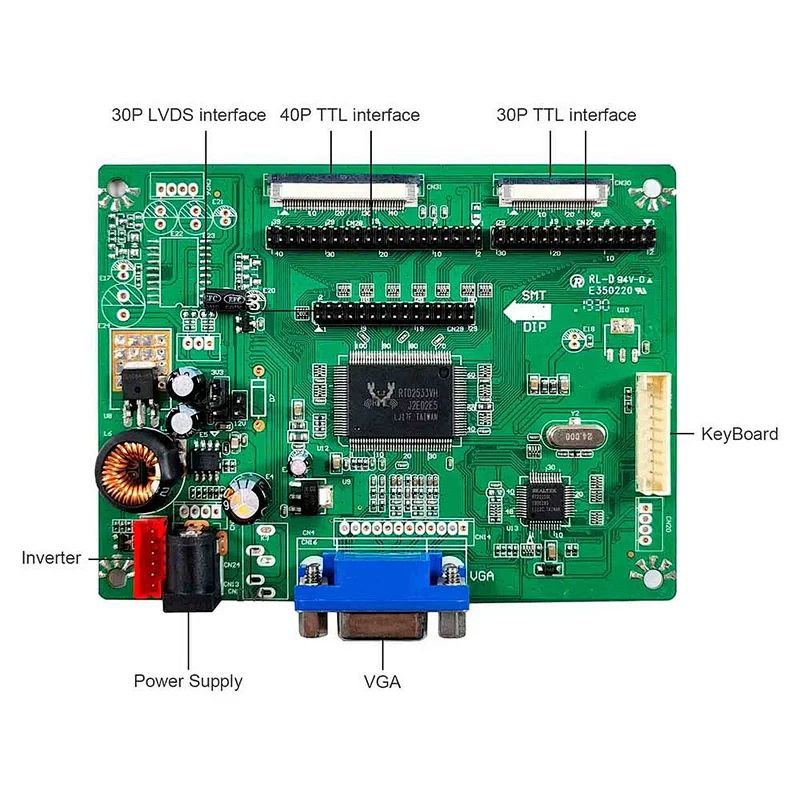 VGA LCD Controller Board Compatible with 10.4inch 800x600 NL8060AC31-12 LCD Screen