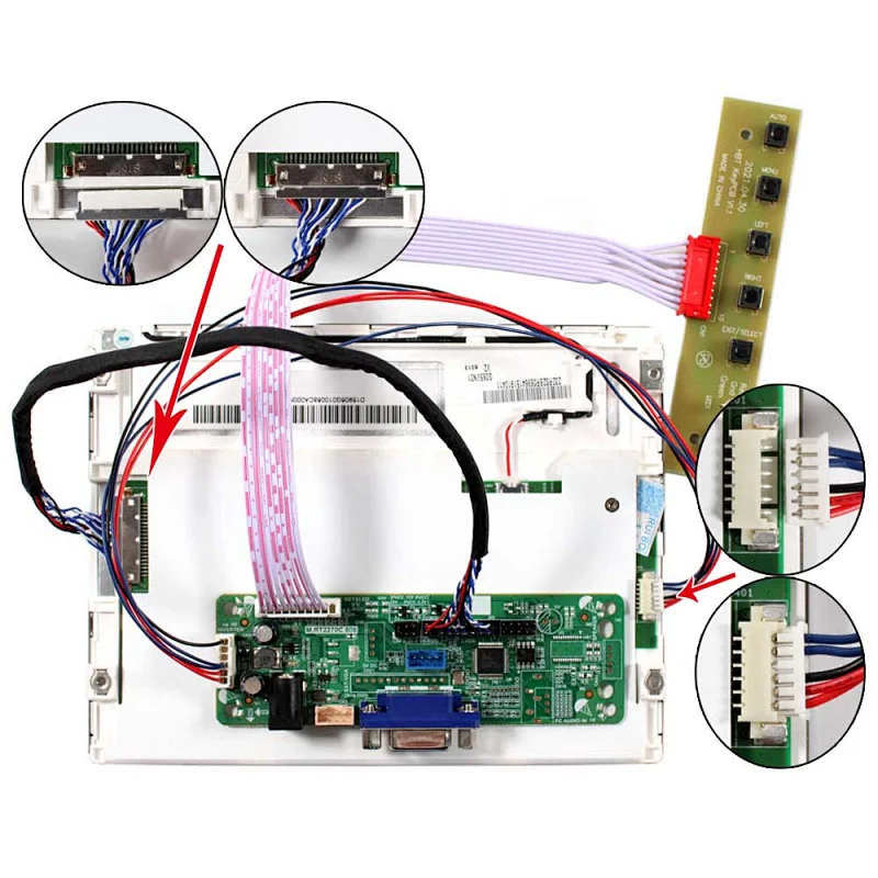 VGA LCD Controller Board  Work with 6.5inch 640x480 TFT LCD Screen G065VN01 V2 vga lcd controller lcd vga controller vga input lcd controller lcd 640x480 tft lcd controller board tft lcd module 640x480 6.5inch 640x480  G065VN01 V2