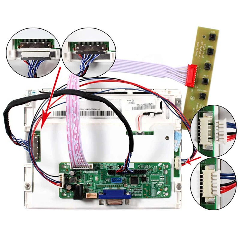 VGA LCD Controller Board  Work with 6.5inch 640x480 TFT LCD Screen G065VN01 V2 vga lcd controller lcd vga controller vga input lcd controller lcd 640x480 tft lcd controller board tft lcd module 640x480 6.5inch 640x480  G065VN01 V2