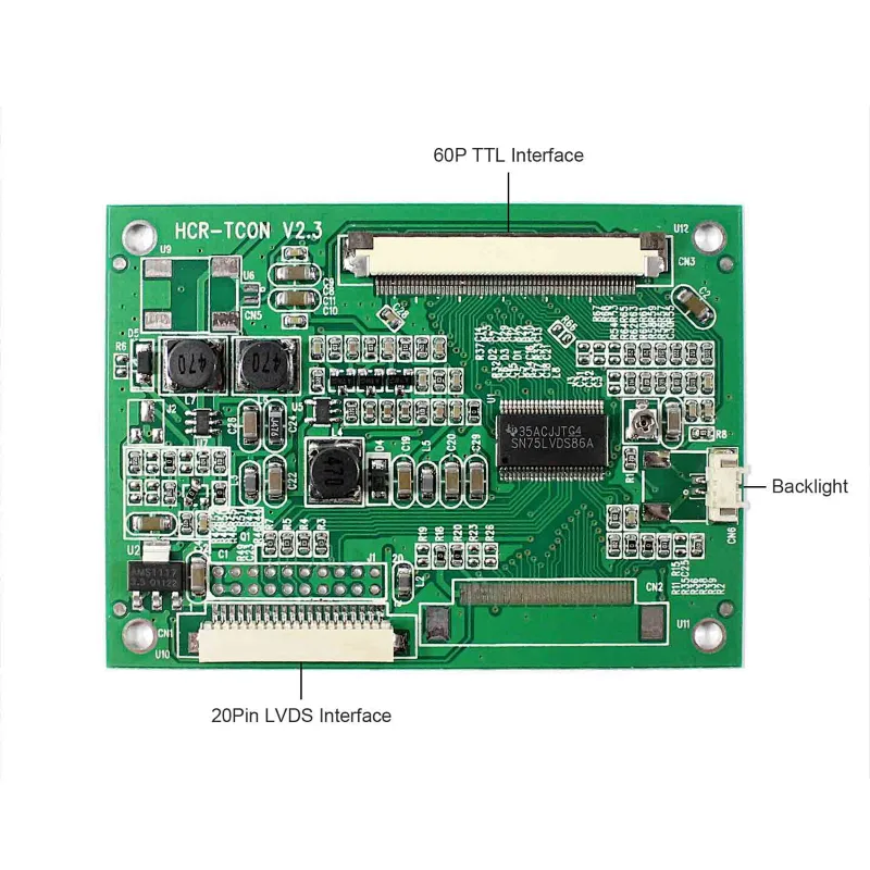 Fit To A080SN01 A104SN03 60pin TTL signal HCR-TCON-N2 LVDS to TTL Tcon Board ttl to lvds board lvds to ttl