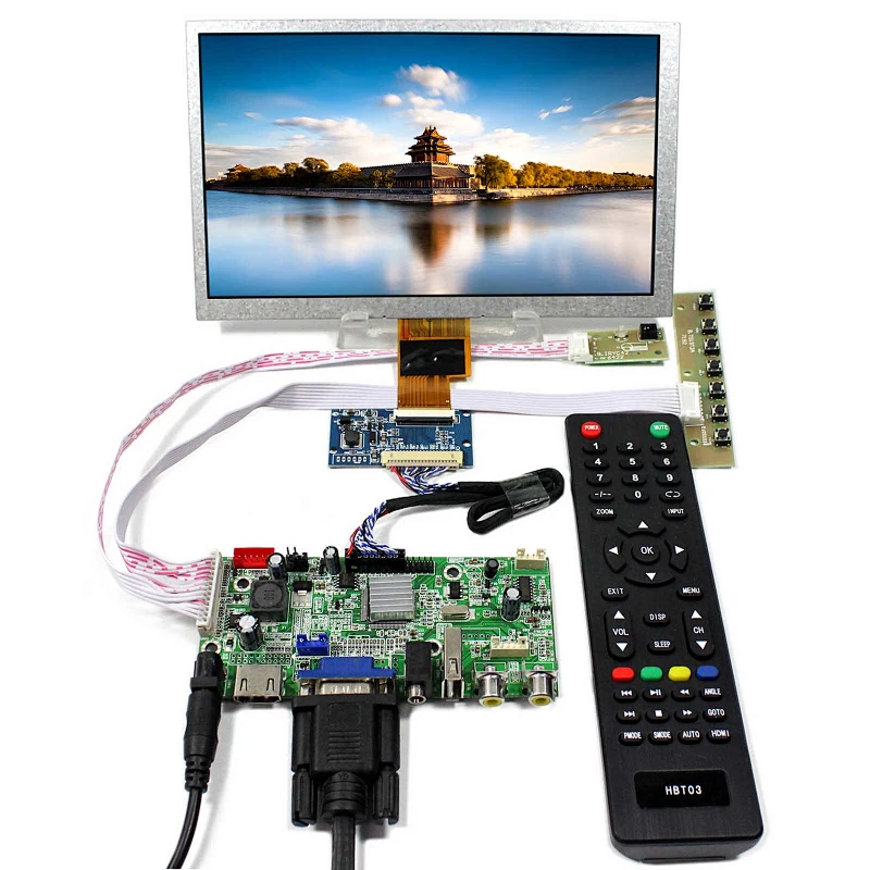 8inch 500nit ZJ080NA-08A 1024X600 TFT-LCD Screen with HDMI+VGA+AV+USB LCD Controller Board ZJ080NA-08A screen and controller board 8inch 1024x600 lcd hdmi vga usb controller board