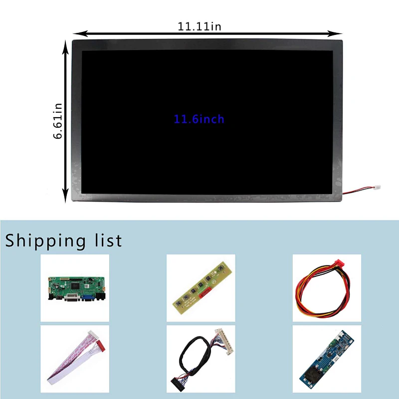 HD DVI VGA AUDIO LCD Board Work for LVDS Interface 11.6