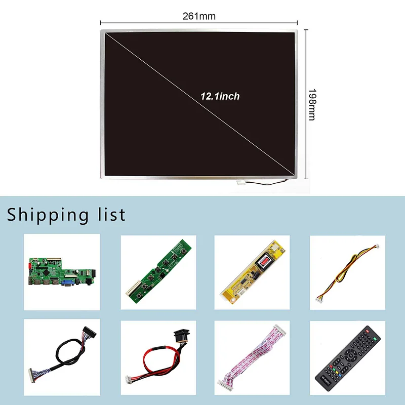 12.1 in 1024X768 TFT- LCD Screen With VGA HDMI Port LCD Controller Board
