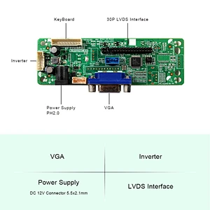VGA LCD Board Work for 12.3inch 1280x480  LQ123K3LG03 LVDS Interface LCD Screen lvds lcd interface VGA LCD Board for 12.3inch lcd 12.3inch 1280x480 LQ123K3LG03
