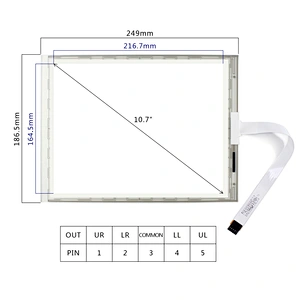 10.7inch 5-Wire Resistive Touch Panel Screen VS107TP-A1 with RS232 controller